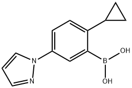 2-Cyclopropyl-5-(1H-pyrazol-1-yl)phenylboronic acid 结构式