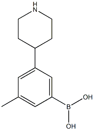 3-Methyl-5-(piperidin-4-yl)phenylboronic acid 结构式