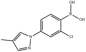 2-Chloro-4-(4-methyl-1H-pyrazol-1-yl)phenylboronic acid 结构式