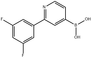 2-(3,5-Difluorophenyl)pyridine-4-boronic acid 结构式