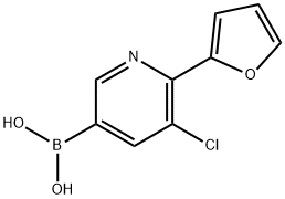 5-Chloro-6-(2-furyl)pyridine-3-boronic acid 结构式