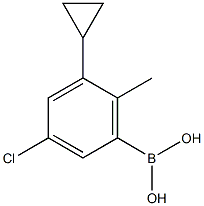 3-Chloro-5-cyclopropyl-6-methylphenylboronic acid 结构式