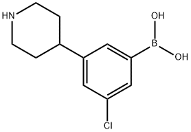 3-Chloro-5-(piperidin-4-yl)phenylboronic acid 结构式