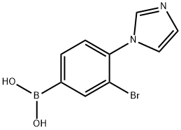 3-Bromo-4-(1H-imidazol-1-yl)phenylboronic acid 结构式