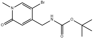 (5-溴-1-甲基-2-羰基-1.2-二氢吡啶-4-基)甲氨基甲酸叔丁酯 结构式