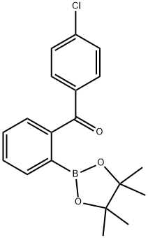 (4-chlorophenyl)(2-(4,4,5,5-tetramethyl-1,3,2-dioxaborolan-2-yl)phenyl)methanone 结构式