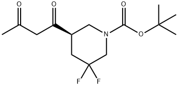 tert-butyl (R)-3,3-difluoro-5-(3-oxobutanoyl)piperidine-1-carboxylate 结构式