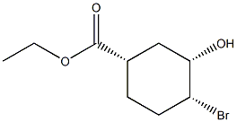 ethyl (1S,3S,4R)-4-bromo-3-hydroxycyclohexane-1-carboxylate 结构式