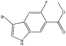 3-溴-5-氟-1H-吲哚-6-羧酸甲酯 结构式