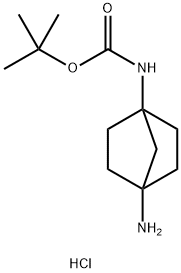 叔丁基(4-氨基双环[2.2.1]庚-1-基)氨基甲酸酯盐酸盐 结构式