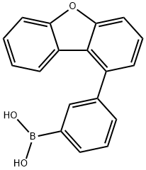 (3-(二苯并[B,D]呋喃-1-基)苯基)硼酸 结构式