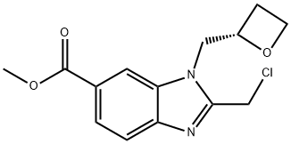 (S)-2-(氯甲基)-1-(2-氧杂环丁基甲基)-1H-苯并[D]咪唑-6-甲酸甲酯 结构式