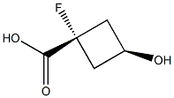 cis-1-fluoro-3-hydroxycyclobutane-1-carboxylic acid 结构式