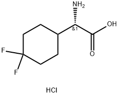 (S)-2-氨基-2-(4,4-二氟环己基)乙酸盐酸盐 结构式