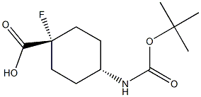 (1R,4R)-4-((叔丁氧基羰基)氨基)-1-氟环己烷-1-羧酸 结构式