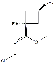 methyl cis-3-amino-1-fluorocyclobutane-1-carboxylate hydrochloride 结构式