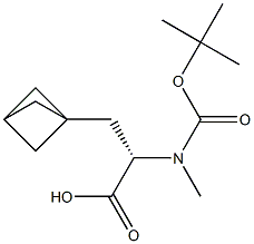 (S)-3-(双环[1.1.1]戊烷-1-基)-2-((叔丁氧羰基)(甲基)氨基)丙酸 结构式