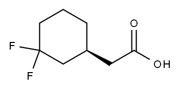 2-[(1S)-3,3-difluorocyclohexyl]acetic acid 结构式