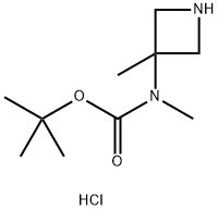 N-甲基-N-(3-甲基氮杂环丁烷-3-基)氨基甲酸叔丁酯盐酸盐 结构式