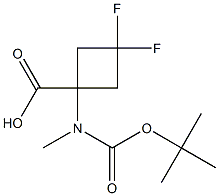 1-{[(tert-butoxy)carbonyl](methyl)amino}-3,3-difluorocyclobutane-1-carboxylic acid 结构式