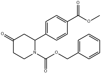 2-(4-甲氧羰基苯基)-4-氧代-哌啶-1-羧酸苄酯 结构式