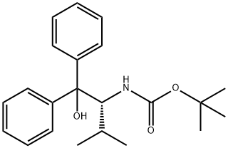(R)-tert-butyl 1-hydroxy-3-methyl-1,1-diphenylbutan-2-ylcarbamate 结构式