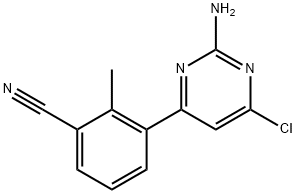 Benzonitrile, 3-(2-amino-6-chloro-4-pyrimidinyl)-2-methyl- 结构式