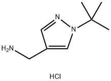 (1-叔-丁基-1H-吡唑-4-基)甲胺二盐酸 结构式