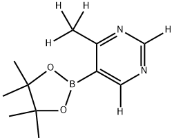 4-(methyl-d3)-5-(4,4,5,5-tetramethyl-1,3,2-dioxaborolan-2-yl)pyrimidine-2,6-d2 结构式