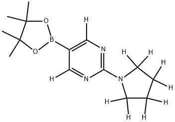 2-(pyrrolidin-1-yl-d8)-5-(4,4,5,5-tetramethyl-1,3,2-dioxaborolan-2-yl)pyrimidine-4,6-d2 结构式