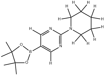 2-(piperidin-1-yl-d10)-5-(4,4,5,5-tetramethyl-1,3,2-dioxaborolan-2-yl)pyrimidine-4,6-d2 结构式