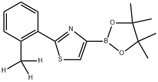2-(2-(methyl-d3)phenyl)-4-(4,4,5,5-tetramethyl-1,3,2-dioxaborolan-2-yl)thiazole 结构式