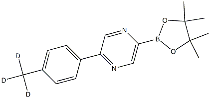 2-(4-(methyl-d3)phenyl)-5-(4,4,5,5-tetramethyl-1,3,2-dioxaborolan-2-yl)pyrazine 结构式