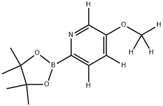 5-(methoxy-d3)-2-(4,4,5,5-tetramethyl-1,3,2-dioxaborolan-2-yl)pyridine-3,4,6-d3 结构式