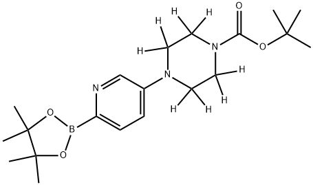 tert-butyl 4-(6-(4,4,5,5-tetramethyl-1,3,2-dioxaborolan-2-yl)pyridin-3-yl)piperazine-1-carboxylate-2,2,3,3,5,5,6,6-d8 结构式