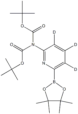 N,N-bis(boc)-6-(4,4,5,5-tetramethyl-1,3,2-dioxaborolan-2-yl)pyridine-2-amine-3,4,5-d3 结构式