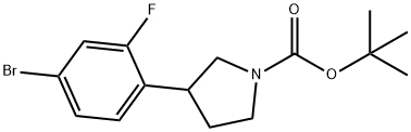 1-BOC-3-(4-溴-2-氟苯基)吡咯烷 结构式