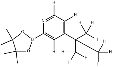 4-(2-(methyl-d3)propan-2-yl-1,1,1,3,3,3-d6)-2-(4,4,5,5-tetramethyl-1,3,2-dioxaborolan-2-yl)pyridine-3,5,6-d3 结构式