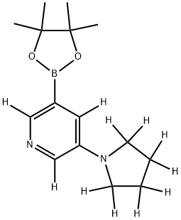 3-(pyrrolidin-1-yl-d8)-5-(4,4,5,5-tetramethyl-1,3,2-dioxaborolan-2-yl)pyridine-2,4,6-d3 结构式