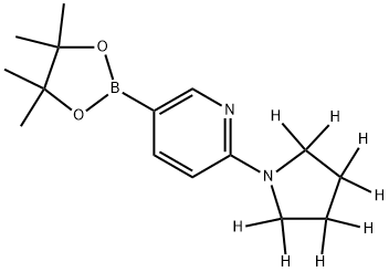 2-(pyrrolidin-1-yl-d8)-5-(4,4,5,5-tetramethyl-1,3,2-dioxaborolan-2-yl)pyridine 结构式