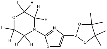 4-(4-(4,4,5,5-tetramethyl-1,3,2-dioxaborolan-2-yl)thiazol-2-yl)morpholine-2,2,3,3,5,5,6,6-d8 结构式