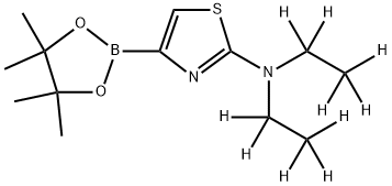 N,N-bis(ethyl-d5)-4-(4,4,5,5-tetramethyl-1,3,2-dioxaborolan-2-yl)thiazol-2-amine 结构式