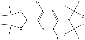 N,N-bis(methyl-d3)-5-(4,4,5,5-tetramethyl-1,3,2-dioxaborolan-2-yl)pyrazin-2-amine-3,6-d2 结构式