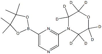 4-(6-(4,4,5,5-tetramethyl-1,3,2-dioxaborolan-2-yl)pyrazin-2-yl)morpholine-2,2,3,3,5,5,6,6-d8 结构式