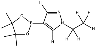1-(ethyl-d5)-4-(4,4,5,5-tetramethyl-1,3,2-dioxaborolan-2-yl)-1H-pyrazole-3,5-d2 结构式