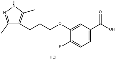 3-(3-(3,5-DIMETHYL-1H-PYRAZOL-4-YL)PROPOXY)-4-FLUOROBENZOIC ACID HCL 结构式