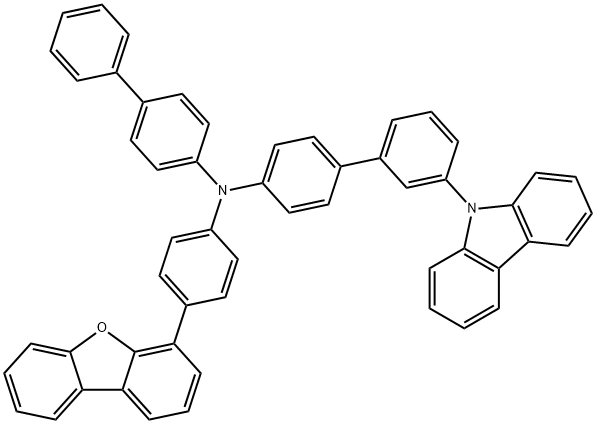 联苯-4-基-(3'-咔唑-9-基-联苯-4-基)-(4-二苯并呋喃-4-基-苯基)-胺 结构式