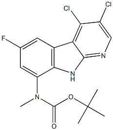 (3,4-二氯-6-氟-9H-吡啶并[2,3-B]吲哚-8-基)(甲基)氨基甲酸叔丁酯 结构式