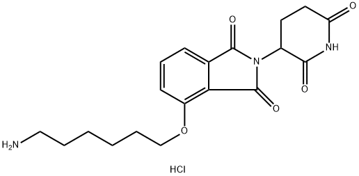 4-((6-aminohexyl)oxy)-2-(2,6-dioxopiperidin-3-yl)isoindoline-1,3-dione hydrochloride 结构式