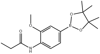 3-甲氧基-4-丙酰胺基苯硼酸频哪醇酯 结构式